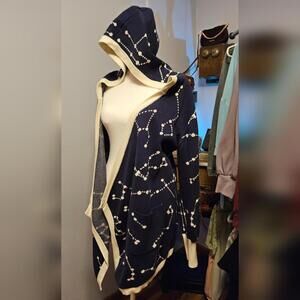 Navy Constellation Hooded Cardigan